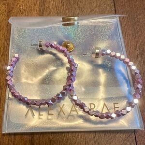 "Beautiful Girl" Liquid Metallic Petal Hoop Earrings from By Alexa Rae